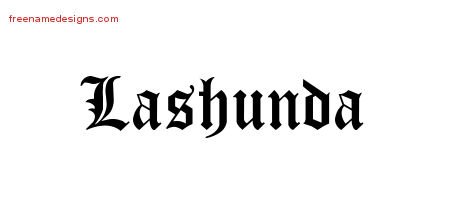 Lashunda Blackletter Name Tattoo Designs