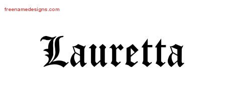 Lauretta Blackletter Name Tattoo Designs