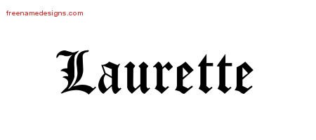 Laurette Blackletter Name Tattoo Designs