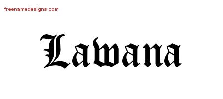 Lawana Blackletter Name Tattoo Designs