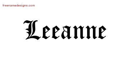 Leeanne Blackletter Name Tattoo Designs