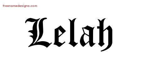 Lelah Blackletter Name Tattoo Designs