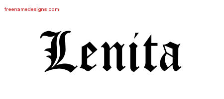 Lenita Blackletter Name Tattoo Designs