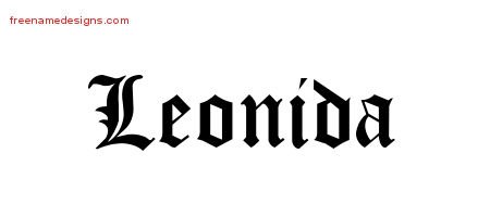 Leonida Blackletter Name Tattoo Designs