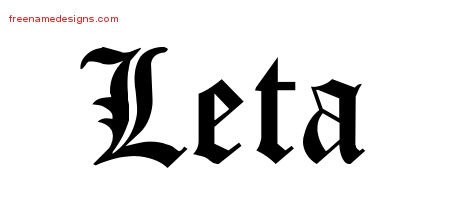 Leta Blackletter Name Tattoo Designs