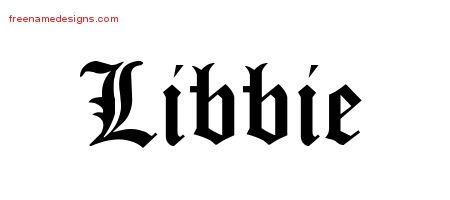 Libbie Blackletter Name Tattoo Designs