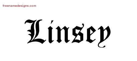 Linsey Blackletter Name Tattoo Designs