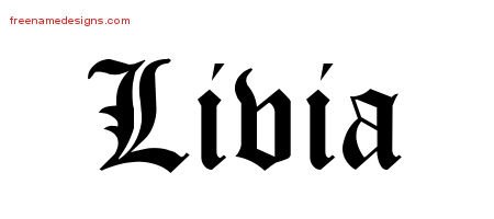 Livia Blackletter Name Tattoo Designs