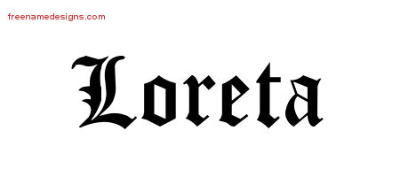 Loreta Blackletter Name Tattoo Designs