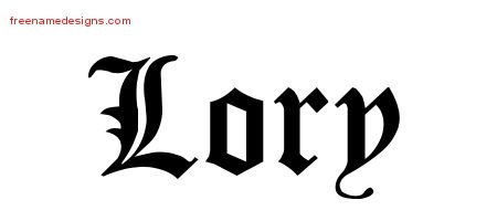 Lory Blackletter Name Tattoo Designs