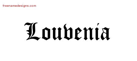 Louvenia Blackletter Name Tattoo Designs