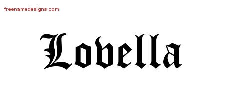 Lovella Blackletter Name Tattoo Designs
