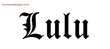 Lulu Blackletter Name Tattoo Designs