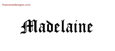 Madelaine Blackletter Name Tattoo Designs