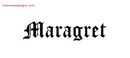 Maragret Blackletter Name Tattoo Designs