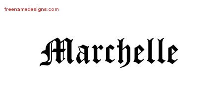 Marchelle Blackletter Name Tattoo Designs