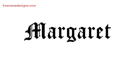 Margaret Blackletter Name Tattoo Designs