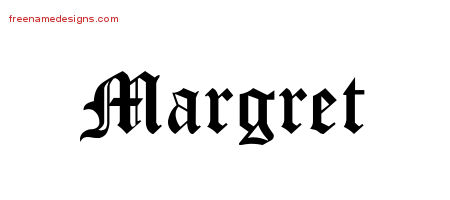 Margret Blackletter Name Tattoo Designs
