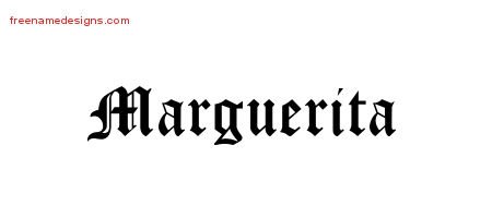 Marguerita Blackletter Name Tattoo Designs