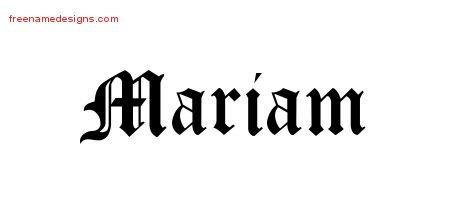 Mariam Blackletter Name Tattoo Designs