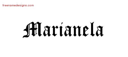 Marianela Blackletter Name Tattoo Designs