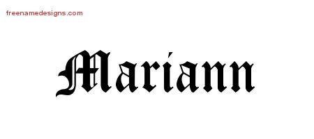 Mariann Blackletter Name Tattoo Designs