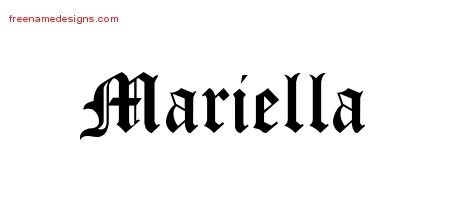 Mariella Blackletter Name Tattoo Designs