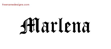 Marlena Blackletter Name Tattoo Designs
