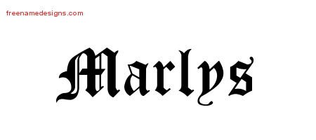 Marlys Blackletter Name Tattoo Designs