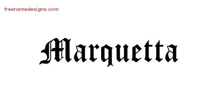 Marquetta Blackletter Name Tattoo Designs
