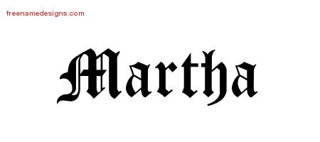 Martha Blackletter Name Tattoo Designs