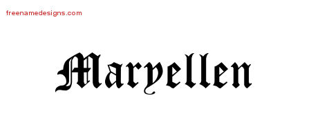 Maryellen Blackletter Name Tattoo Designs