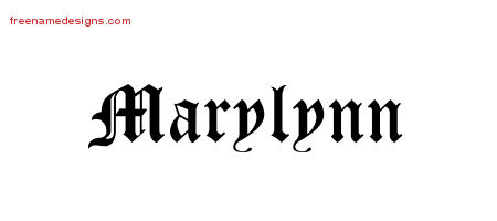Marylynn Blackletter Name Tattoo Designs