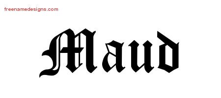 Maud Blackletter Name Tattoo Designs