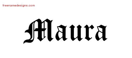 Maura Blackletter Name Tattoo Designs