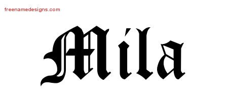 Blackletter Name Tattoo Designs Mila Graphic Download - Free Name Designs
