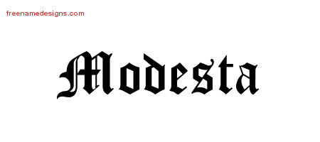 Modesta Blackletter Name Tattoo Designs