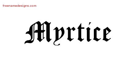 Myrtice Blackletter Name Tattoo Designs