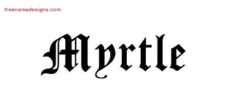 Myrtle Blackletter Name Tattoo Designs