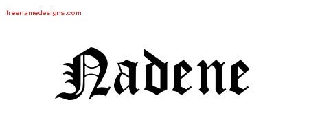 Nadene Blackletter Name Tattoo Designs