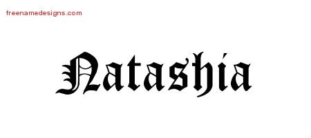 Natashia Blackletter Name Tattoo Designs
