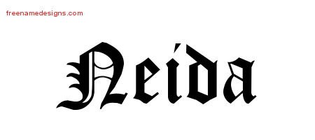 Neida Blackletter Name Tattoo Designs