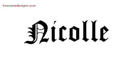 Nicolle Blackletter Name Tattoo Designs