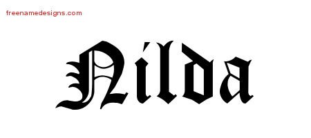 Nilda Blackletter Name Tattoo Designs