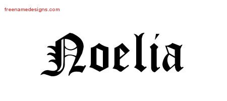 Noelia Blackletter Name Tattoo Designs