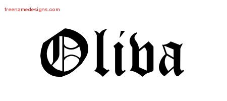 Oliva Blackletter Name Tattoo Designs