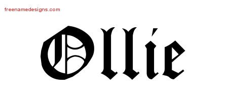 Ollie Blackletter Name Tattoo Designs