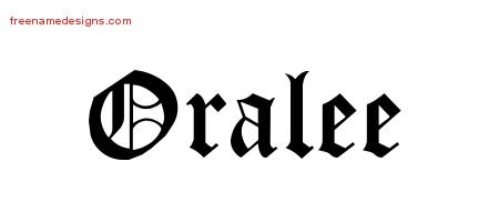 Oralee Blackletter Name Tattoo Designs