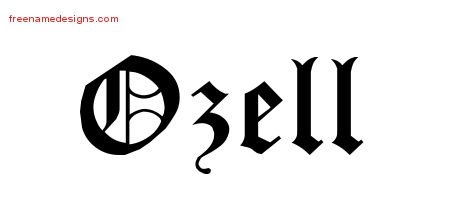Ozell Blackletter Name Tattoo Designs