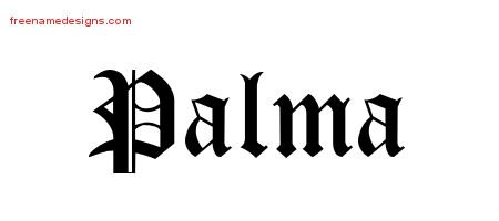 Palma Blackletter Name Tattoo Designs